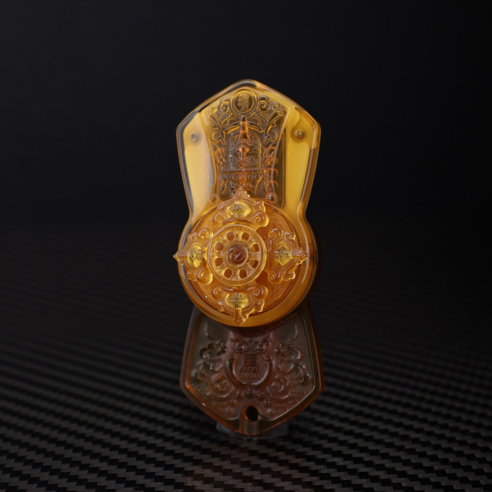CHIMAGO EDC Fidget Push Plaque - "Subduing Demons" Thokcha Amulet， Crafted with PEI Material and CNC 3D Relief.