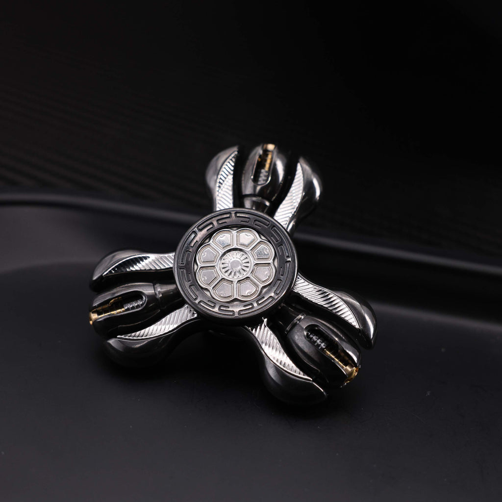 "Jinglun", a fingertip gyroscope with a polished zirconium alloy and stainless steel patch version by CHIMAGO EDC