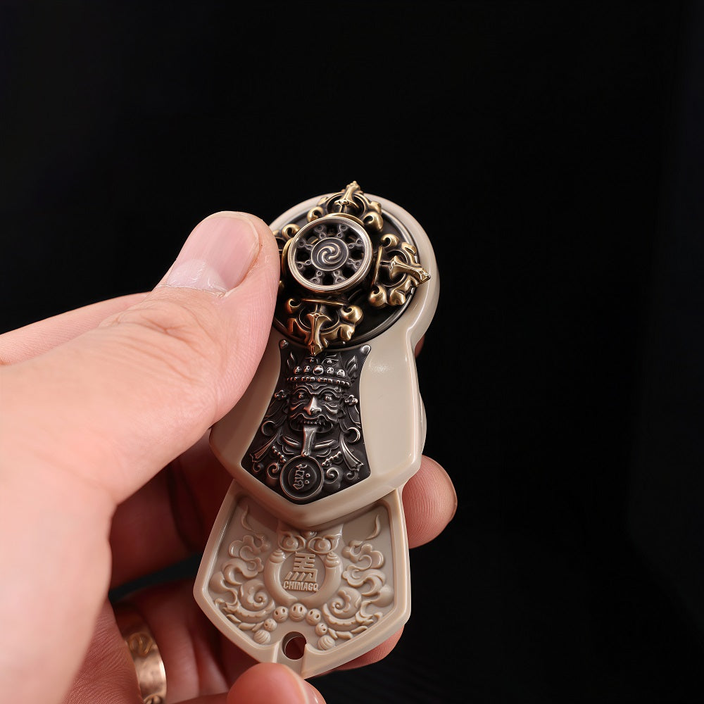 CHIMAGO EDC designs white push brand toys with magnetic adsorption patches made of PEEK and metal materials