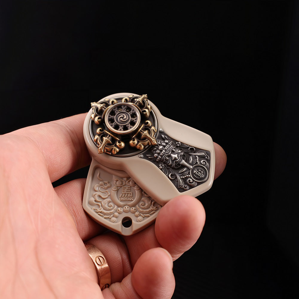 CHIMAGO EDC designs white push brand toys with magnetic adsorption patches made of PEEK and metal materials