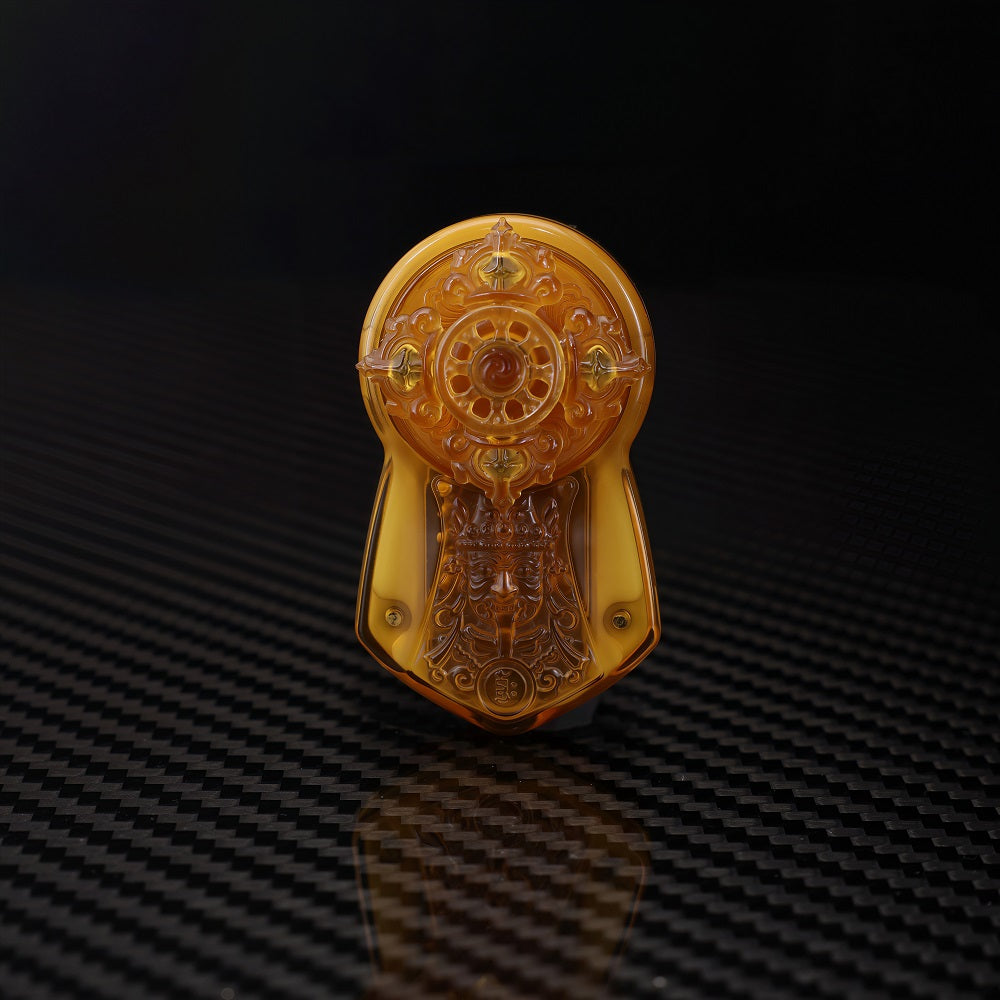 CHIMAGO EDC Fidget Push Plaque - "Subduing Demons" Thokcha Amulet， Crafted with PEI Material and CNC 3D Relief.