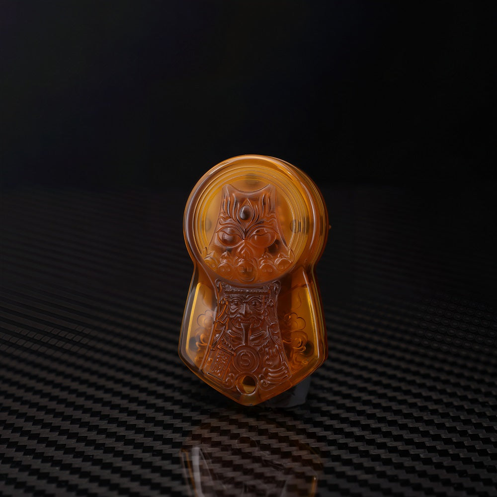 CHIMAGO EDC Fidget Push Plaque - "Subduing Demons" Thokcha Amulet， Crafted with PEI Material and CNC 3D Relief.
