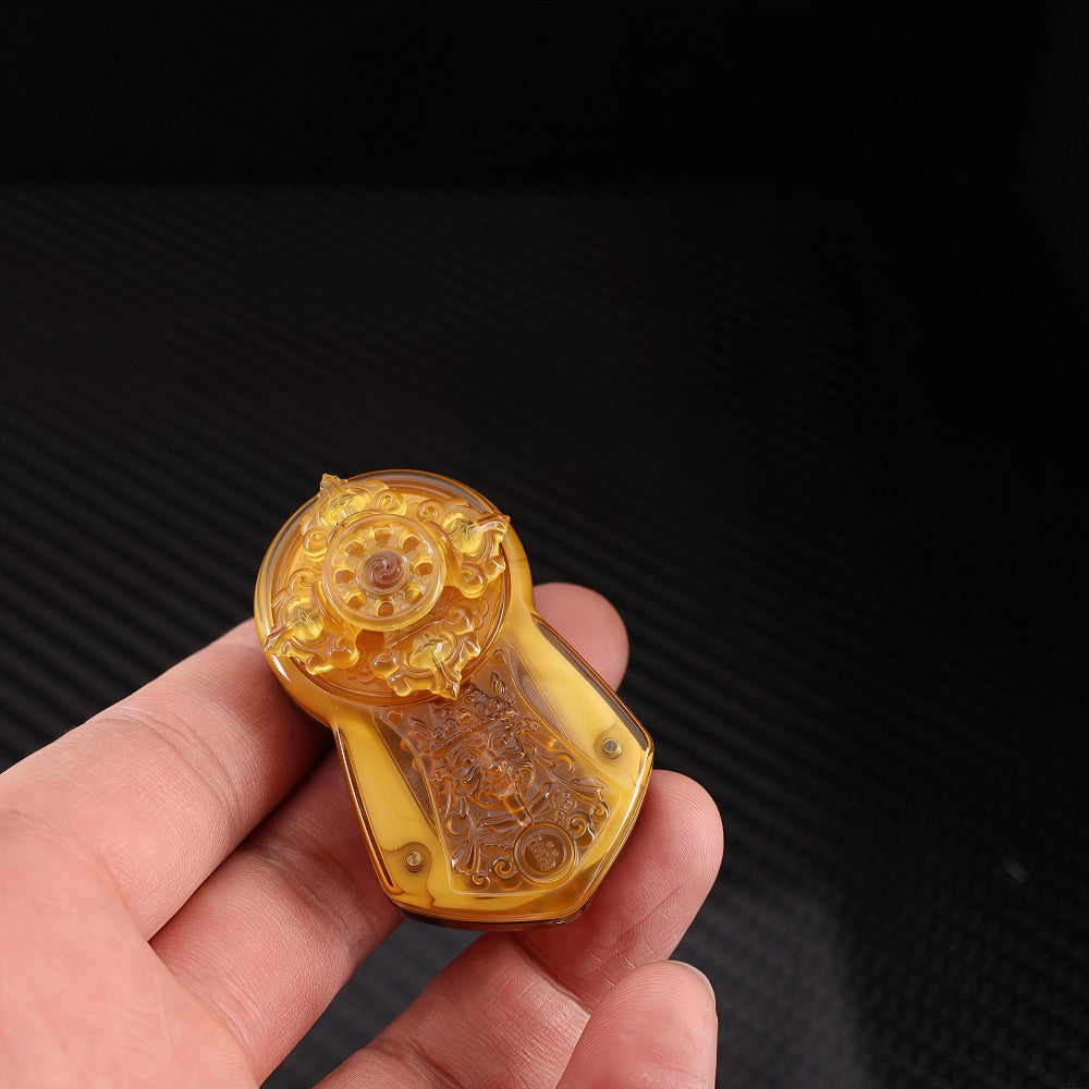 CHIMAGO EDC Fidget Push Plaque - "Subduing Demons" Thokcha Amulet， Crafted with PEI Material and CNC 3D Relief.