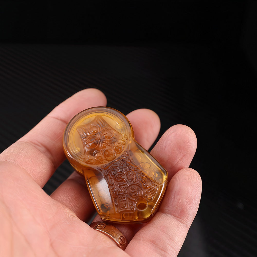 CHIMAGO EDC Fidget Push Plaque - "Subduing Demons" Thokcha Amulet， Crafted with PEI Material and CNC 3D Relief.