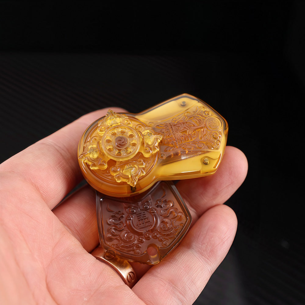 CHIMAGO EDC Fidget Push Plaque - "Subduing Demons" Thokcha Amulet， Crafted with PEI Material and CNC 3D Relief.