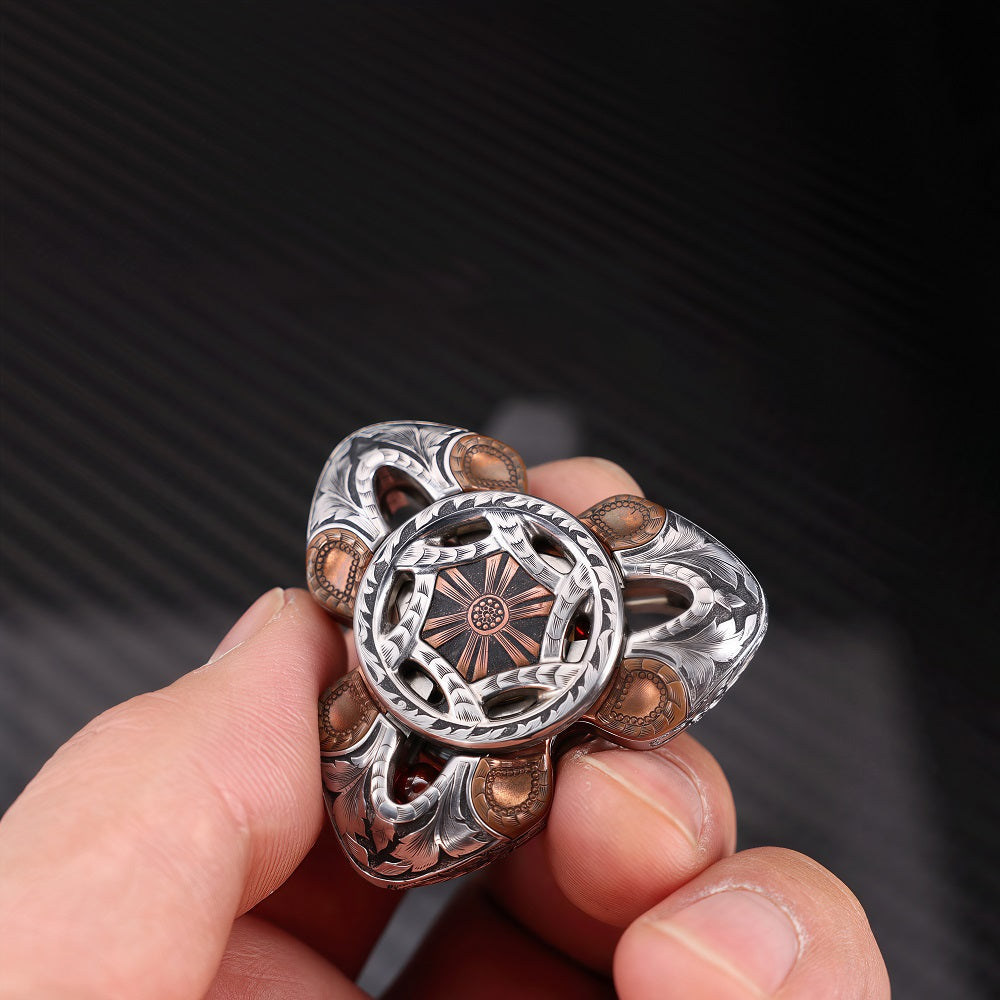 CHIMAGO EDC Fingertip Top "Snake" Handcrafted with Lindsey Carving, Themed on the Flower of the Other Shore