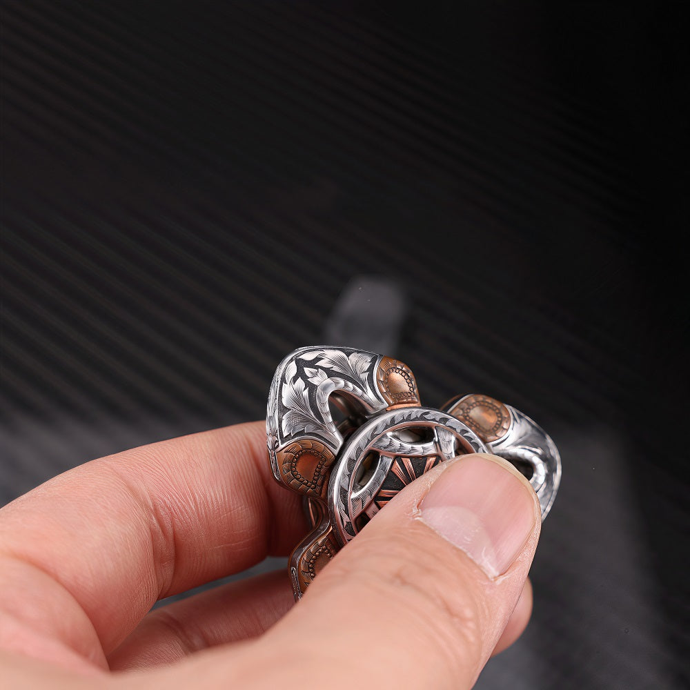 CHIMAGO EDC Fingertip Top "Snake" Handcrafted with Lindsey Carving, Themed on the Flower of the Other Shore