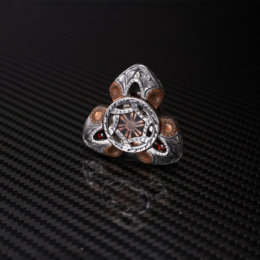 CHIMAGO EDC Fingertip Top "Snake" Handcrafted with Lindsey Carving, Themed on the Flower of the Other Shore