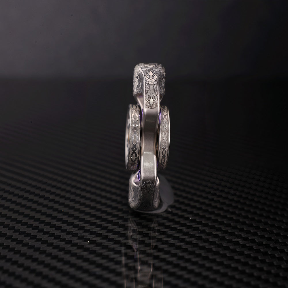 CHIMAGO EDC Fingertip Top "King Kong" Handcrafted with Lindsey's Carving of the Flower of the Other Shore Theme