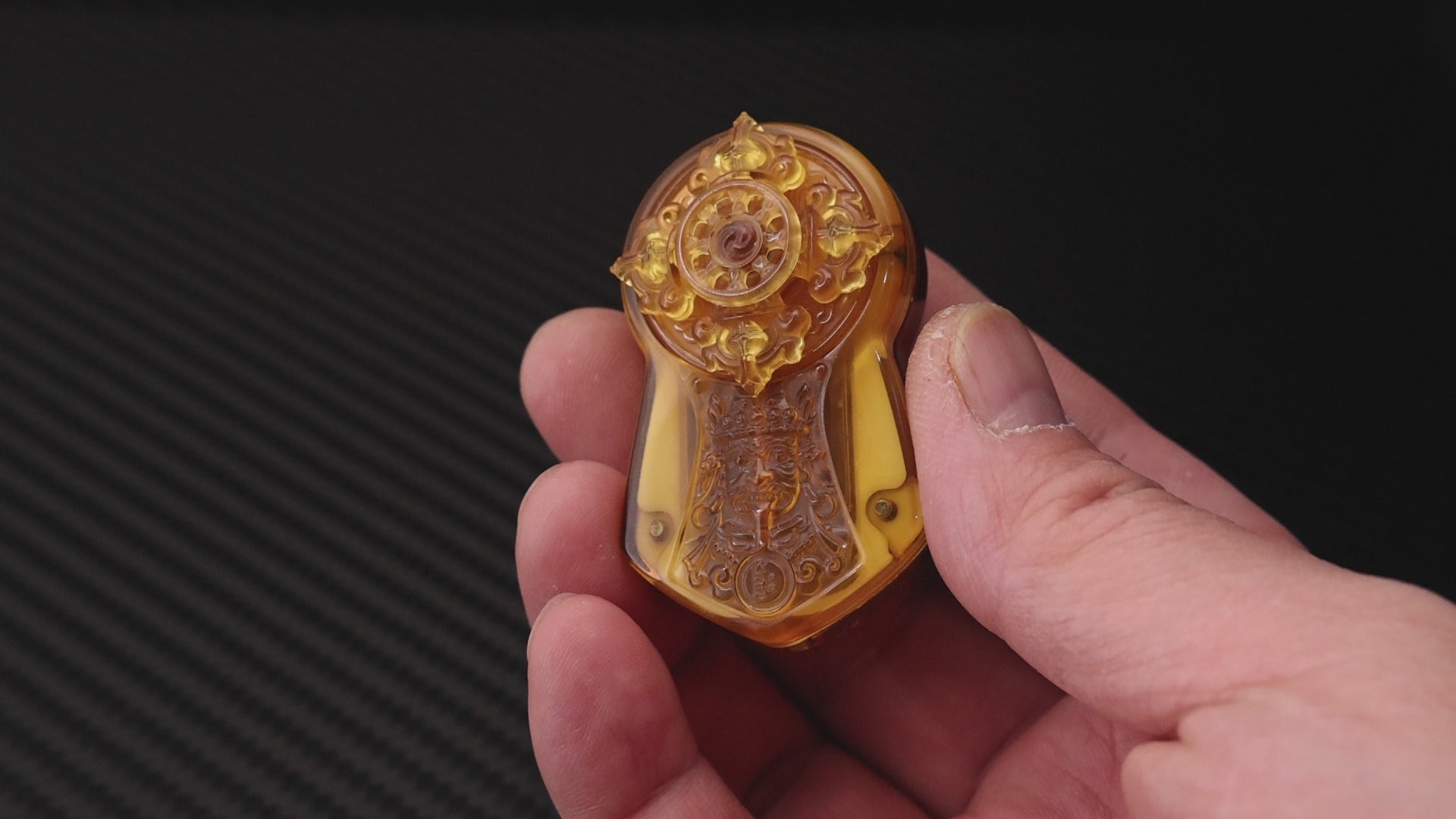 CHIMAGO EDC Fidget Push Plaque - "Subduing Demons" Thokcha Amulet， Crafted with PEI Material and CNC 3D Relief.